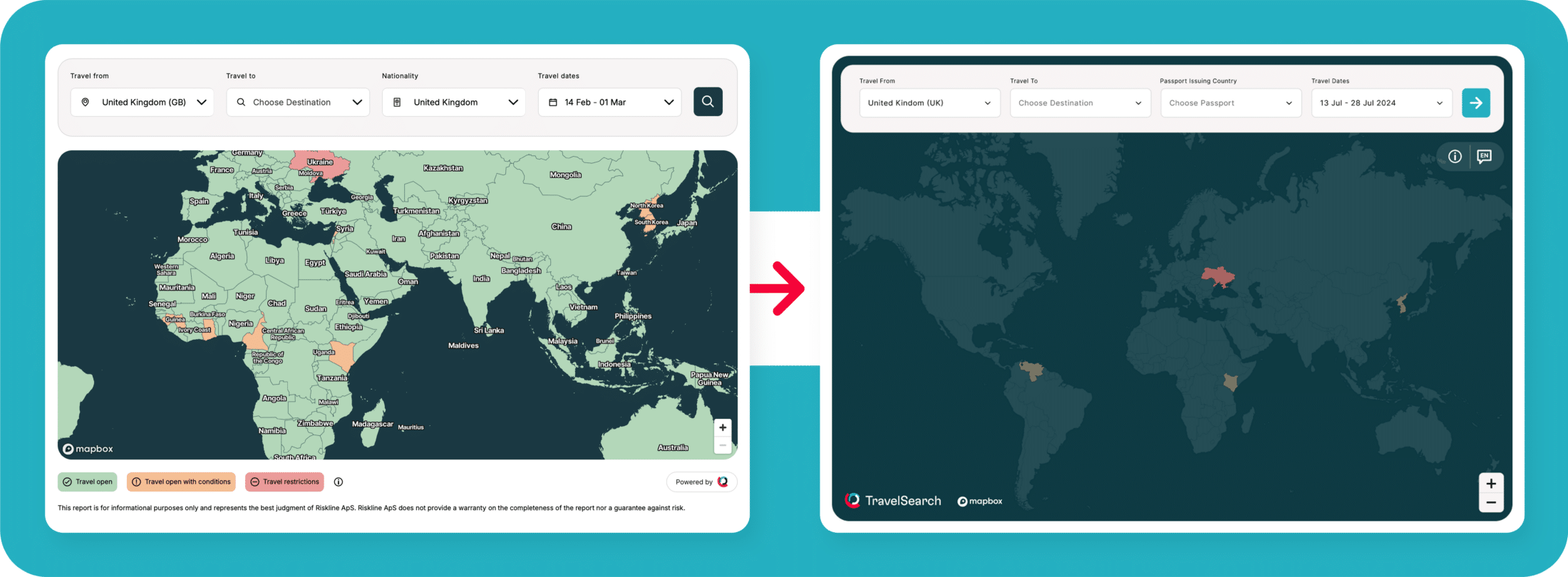 Travel Search Widget data mapping