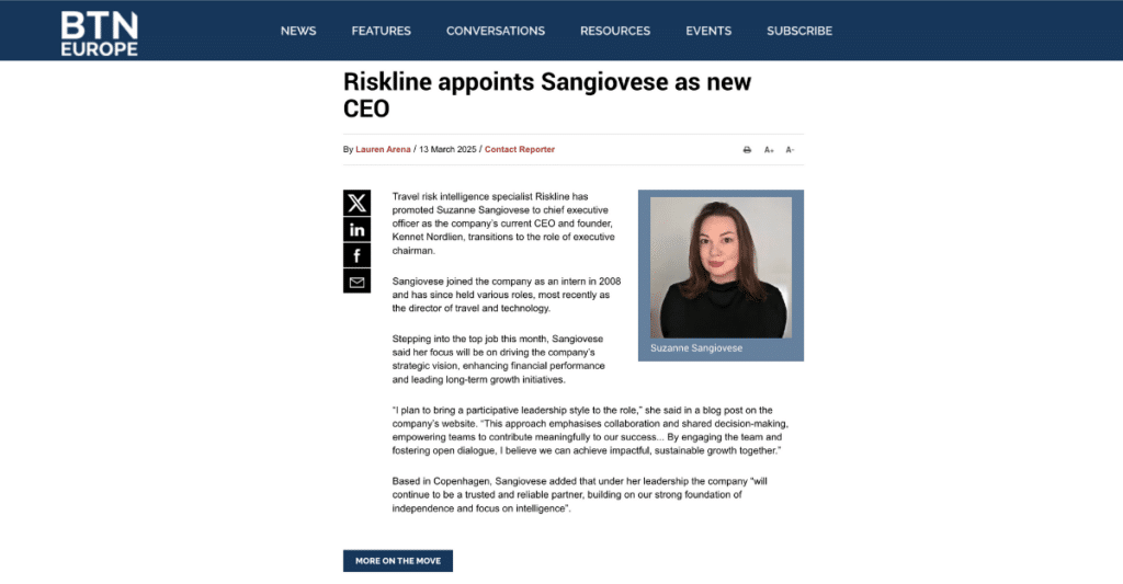 Suzanne Sangiovese promoted to CEO at Riskline