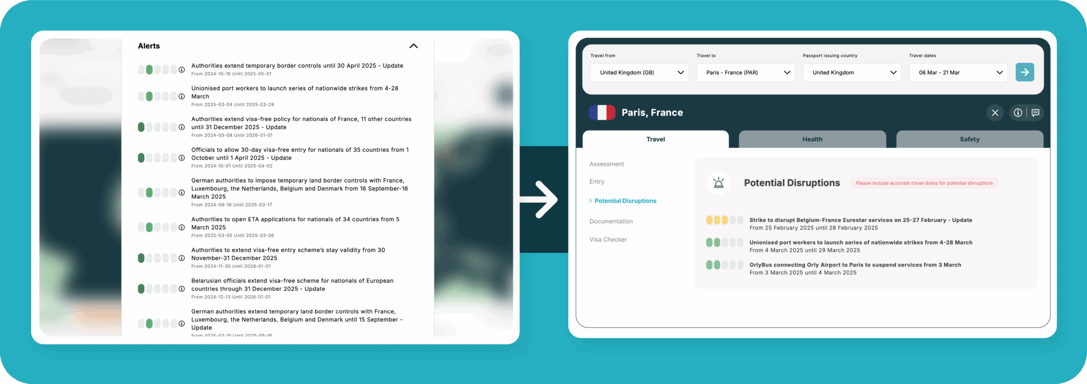 Riskline TravelSearch Update Filtered Disruptions
